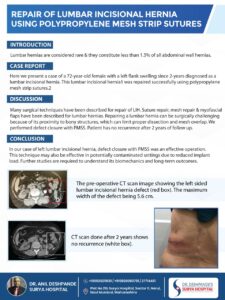 Lumbar incisional hernia repair using polypropylene mesh strip technique by Dr. Deshpande at Surya Hospital, Navi Mumbai